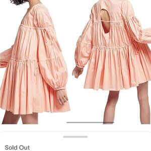 Aje overture smocked dress in apricot